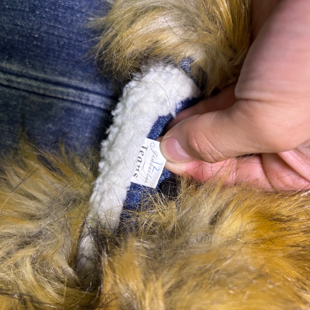 Vintage 80s Lears Denim Parka Faux Fur Trim Sherpa Lined Jacket - Picture 4 of 8